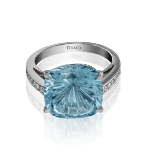 Эксклюзивное кольцо TIAMO из золота, с топазом и бриллиантами
